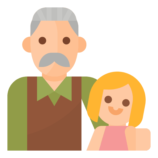 Family people grandfather granddaughter icon