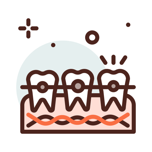 Braces treatment bracket dental icon