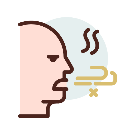 Bad breath wind breath deep breathing icon