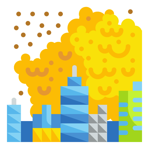 Dust city pollution smoke icon