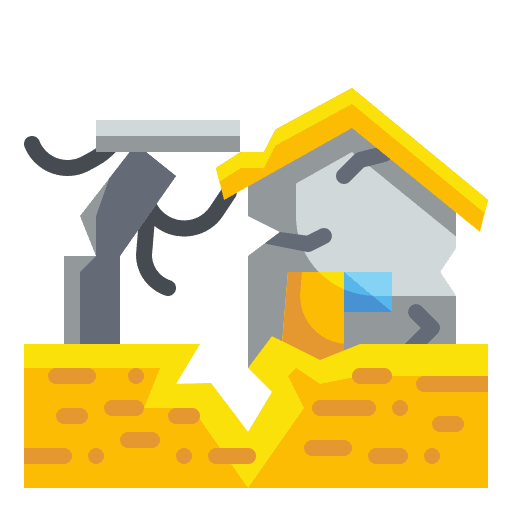 Earthquake building nature disaster icon
