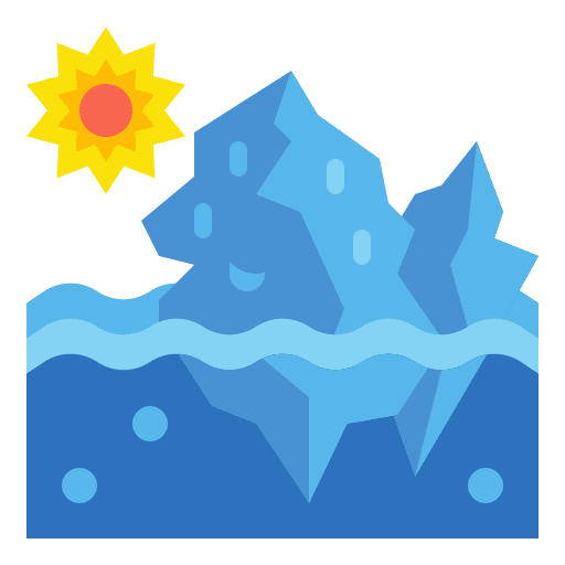 Iceberg melting polar north pole icon