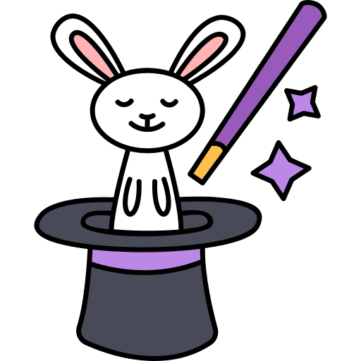 Magician bunny entertainment wizard icon