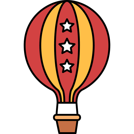 Hot air balloon transportation hot air balloon gift box icon