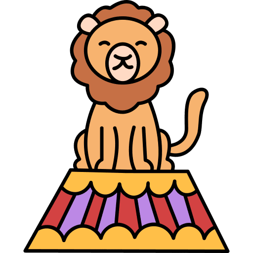 Lion animal kingdom pedestal animal icon