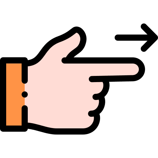 Pointing hand pointing signals icon