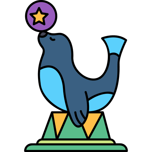 Seal zoo circus animals icon