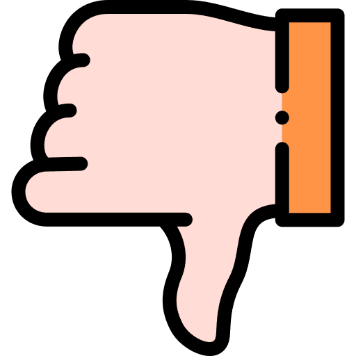 Thumb down against disadvantage dislike icon