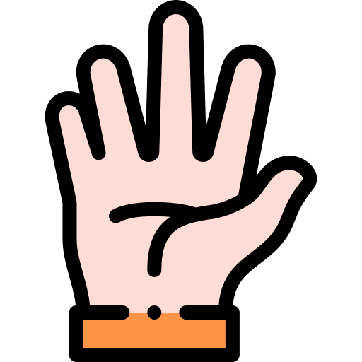 Five hand five fingers icon