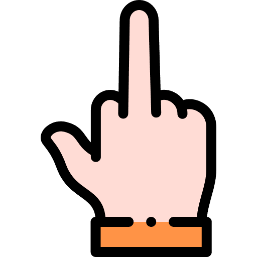 Middle finger gesture hands and gestures hand icon