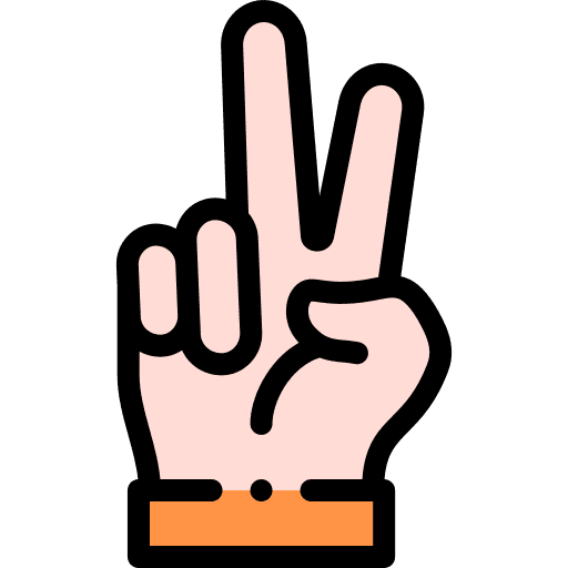 Peace signals victory hand icon