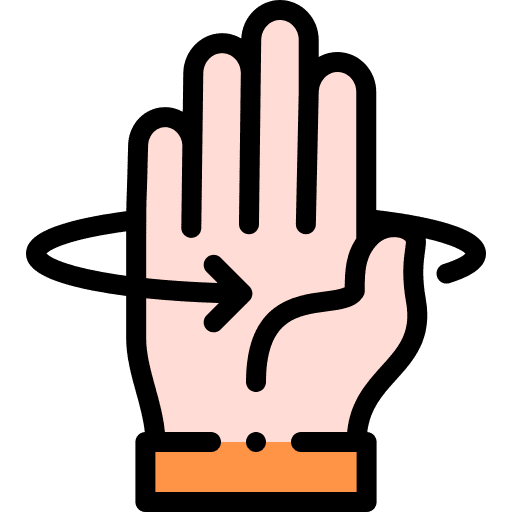 Rotate hand gesture signals icon
