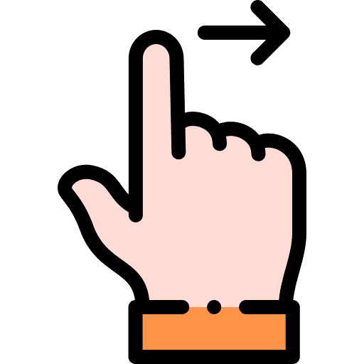 Swipe right hands and gestures gesture icon