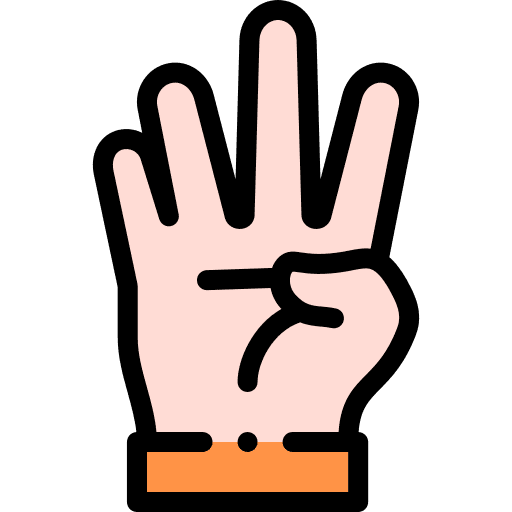 Four four hands and gestures gesture icon
