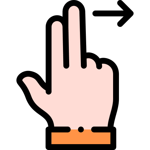Swipe signals right gesture icon