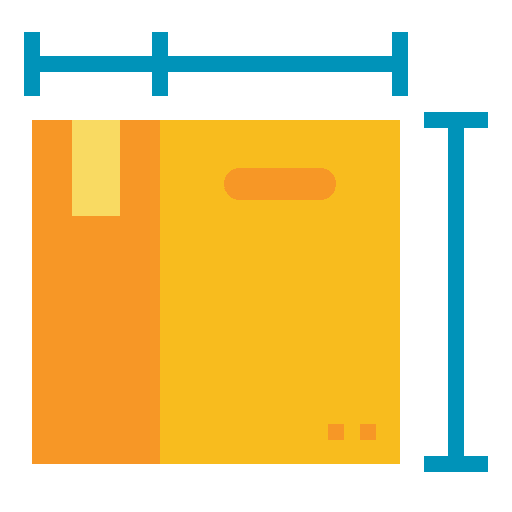 Dimensions express transportation shipping icon