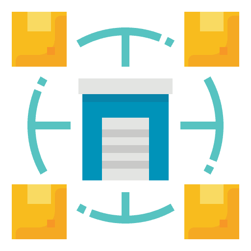 Distribution express e-commerce center icon
