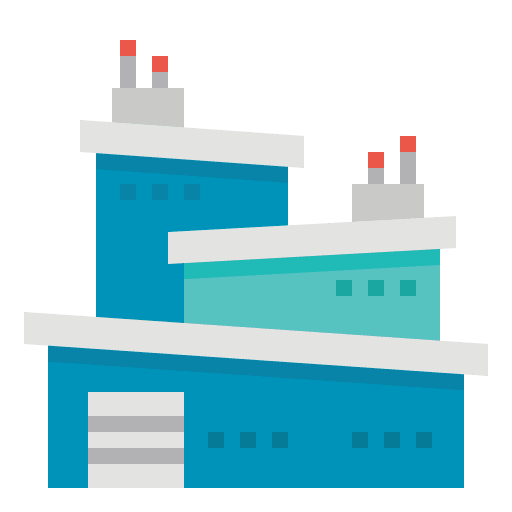 Factory transportation e-commerce factory icon