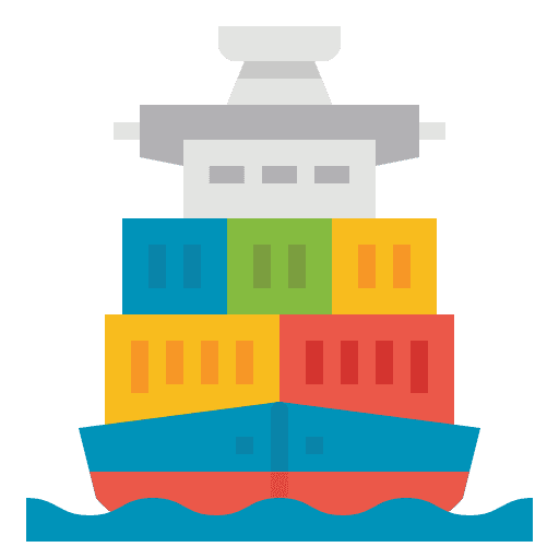 Freight sea logistics delivery icon