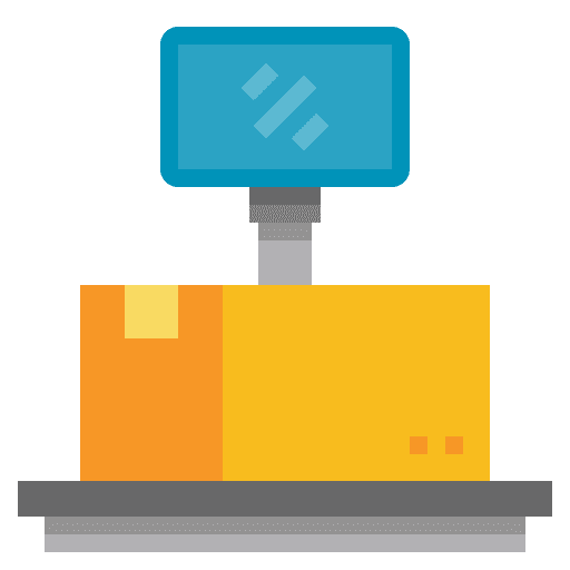 Weighing scale shipping platform logistics icon