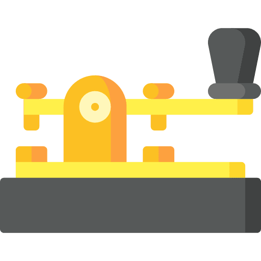 Morse code message communication machine icon