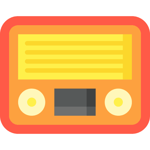 Old radio antique radio waves music and multimedia icon