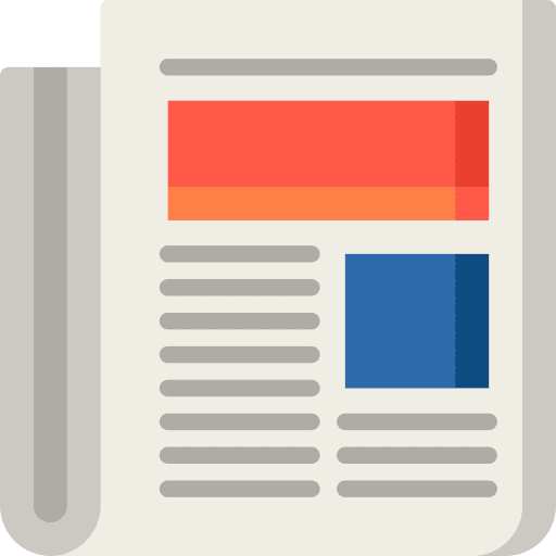 Newspaper communications print news feed icon