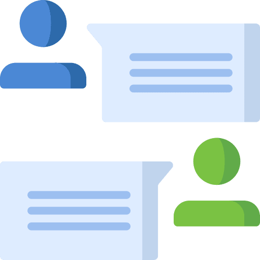 Chat bubble people talk network icon