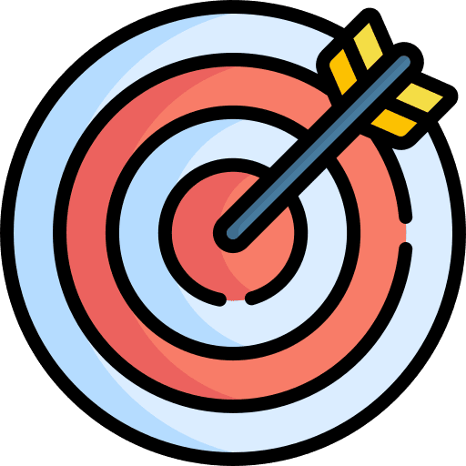 Archery arrow targeting darts icon