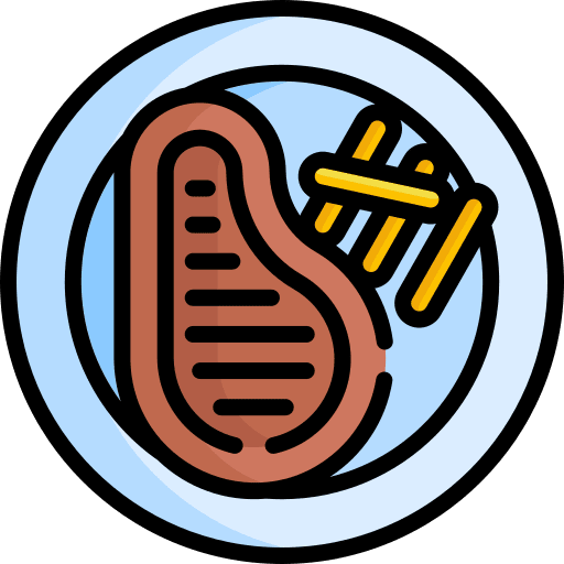 Steak dish meat grilled icon