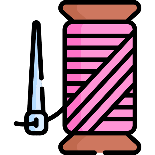 Thread kit needles buttons icon
