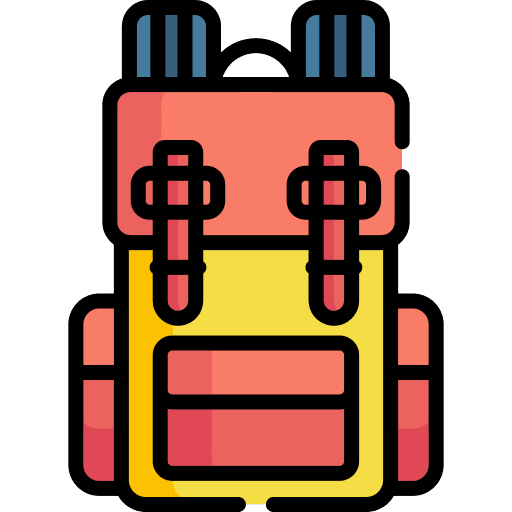 Backpack camping baggage hobbies and free time icon