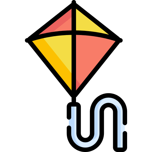 Kite leisure summer hobbies and free time icon