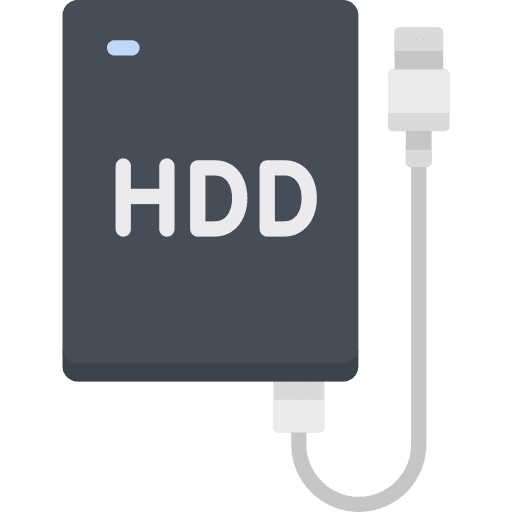 External hard drive wire storage hard disk drive icon