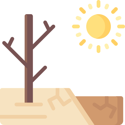 Drought weather tree sun icon