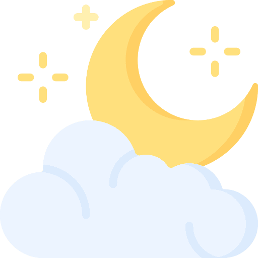 Night half moon sky nature icon