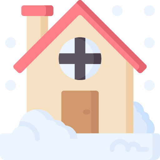 Snow buildings christmas snow icon