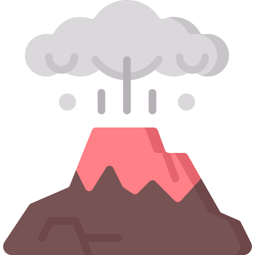 Eruption volcano ecology and environment danger icon