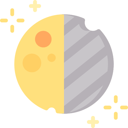 Half moon stars moon phase nature icon