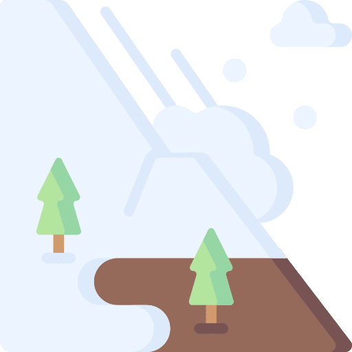 Snow avalanche snowflakes natural disaster winter season icon