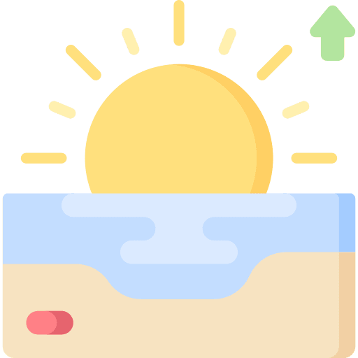Sunrise sun sea holidays icon