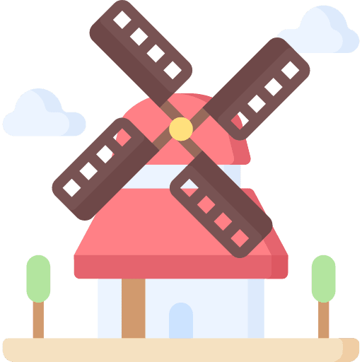 Windmill nature city energy icon