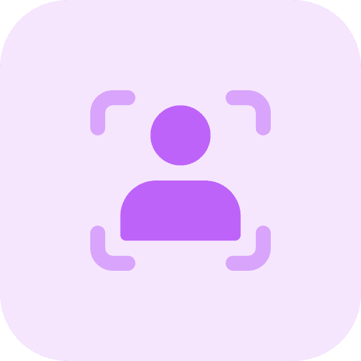 Face scan technology scan face icon
