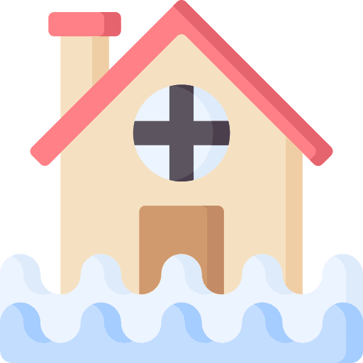 Flood weather natural disaster flooded icon