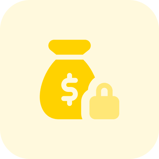 Money sack protection lock password icon