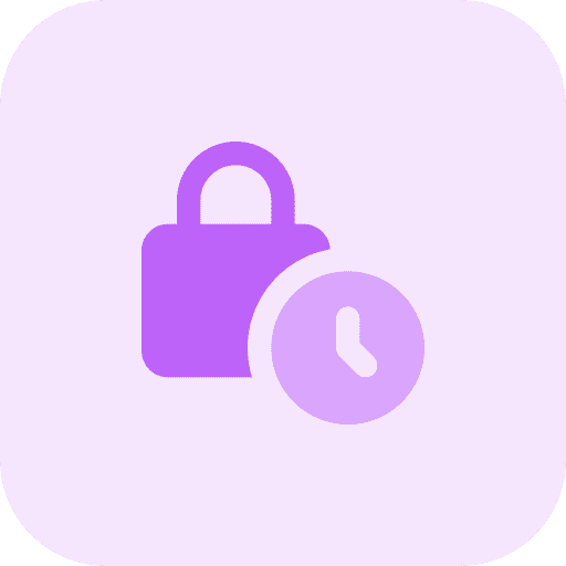 Time secure lock security icon
