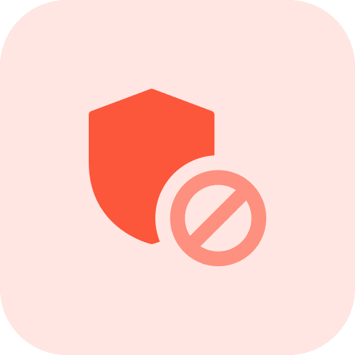 Blocked shield antivirus security icon