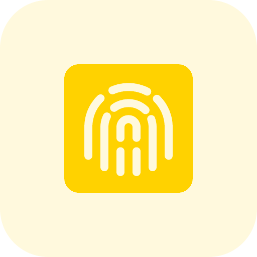 Fingerprint scan finger unique focus icon