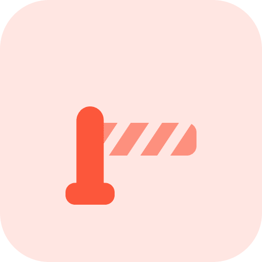 Gate crossing barrier parking barrier icon