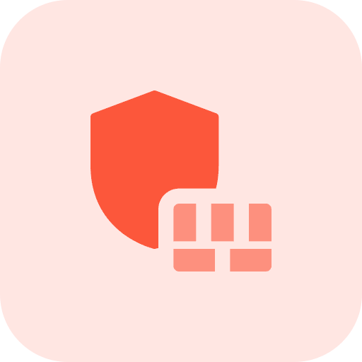Defensive wall security firewall protection icon